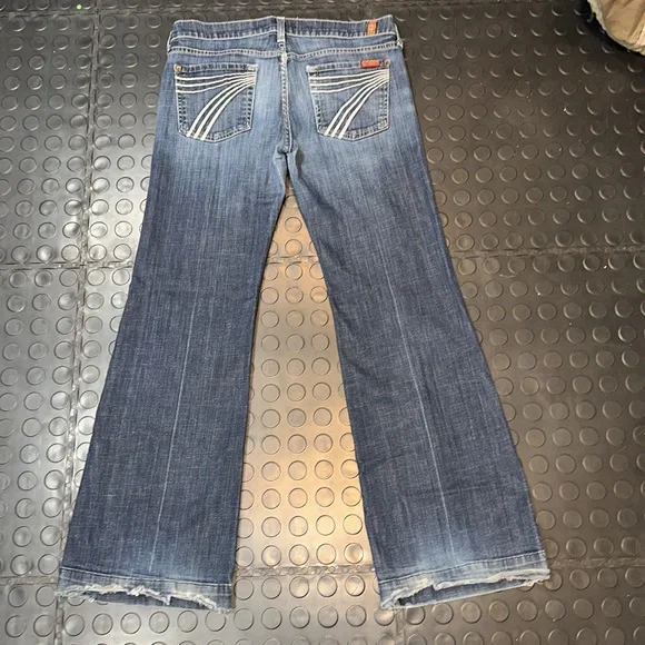 7 For All Mankind 30 x 29 Blue Flare & Wide Leg Jeans - Picture 12 of 12